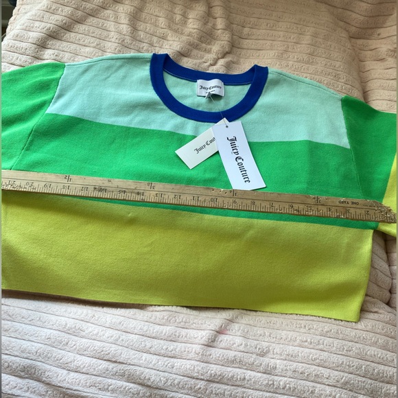 Juicy Couture Tops - Juicy Couture cropped color block sweater blue green colorway new with tags